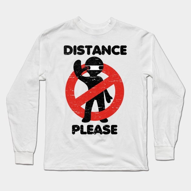 Keep distance - 1 meter or 6 feet Long Sleeve T-Shirt by All About Nerds